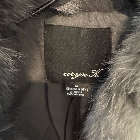 Aryn K Gray Rabbit Fur Zipper Detail Vest NWOT - Picture 4 of 4